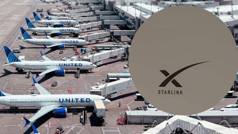 United Airlines assina acordo com a Starlink para fornecer conectividade em seus aviões